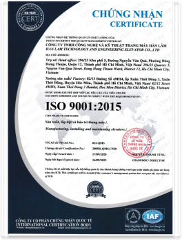 Chứng nhận ISO - TCVN Hợp quy thang máy Hàn Lâm1